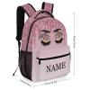Fovanxixi Custom Pink Eyes Butterfly Backpack for Kids Boys Girls Personalized Name Text Children Backpack School Bag Customized Daypack Schoolbag for Student Bookbag view 2