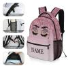 Fovanxixi Custom Pink Eyes Butterfly Backpack for Kids Boys Girls Personalized Name Text Children Backpack School Bag Customized Daypack Schoolbag for Student Bookbag view 3