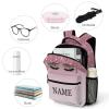 Fovanxixi Custom Pink Eyes Butterfly Backpack for Kids Boys Girls Personalized Name Text Children Backpack School Bag Customized Daypack Schoolbag for Student Bookbag view 4