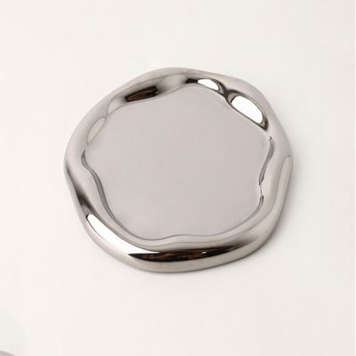 DTREEL Jewelry Storage Trays, Light Ceramic Jewelry Decorative Display Trays, Ornaments. PlatingTrayRound