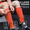 LPONJAR Soccer Shin Guards for Kids Youth Adults - Shin Pads and Sleeves with Optimized Insert Pocket for Boys Girls Men Women for Football Games - Protective Soccer Equipment view 2