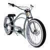 MICARGI 26" Boston Chopper-Style Stretch Cruiser Bikes, Disc Brake 7-Speed, Gray Frame Dual-Spring Wide Saddle, Moon-Type Cruiser Handlebar for Adults (Gray) view 1
