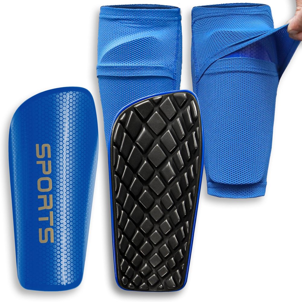 LPONJAR Soccer Shin Guards for Kids Youth Adults - Shin Pads and Sleeves with Optimized Insert Pocket for Boys Girls Men Women for Football Games - Protective Soccer Equipment