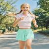 BOOPH 3PC Girls Flowy Butterfly Shorts Athletic Shorts Teen Girls with Inner Pockets for Running Tennis 9-10Y view 3