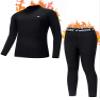 Ewedoos Thermal Underwear Set for Kids Thermals Top and Bottom Set Boys Long Johns Base Layer Thermal Set Black view 1