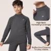 Ewedoos Thermal Underwear Set for Kids Thermals Top and Bottom Set Boys Long Johns Base Layer Thermal Set Grey view 2