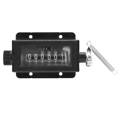 AUNMAS Mechanical Counter 6 Digit Resettable Pull Tally Counter Wall Mounted for Sports Equipment Machinery Cycle Counting Black