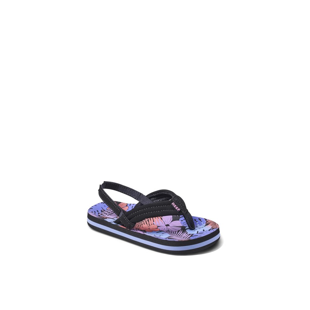 REEF Kids Girls Sandals, Little Ahi, Purple Fronds, 3