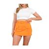 c2pwear Womens Belted Viral Skorts Ladies High Waist Skirt 2 Pocket Fashion Cargo Shorts (Orange Small) view 1