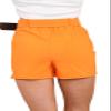 c2pwear Womens Belted Viral Skorts Ladies High Waist Skirt 2 Pocket Fashion Cargo Shorts (Orange Small) view 2