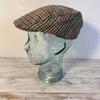 Thorness Unisex 58cm M/L Tweed Flat Cap |Mixed Wool Polyester Green Tweed Country Cap | Tweed Hat | Peaked Cap | Black Quilted Lining, Light Green, M view 4
