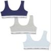 Calvin Klein Kids Girls' Modern Cotton Bralette 3-Pack, Light Blue/Heather Grey/Symphony, Medium view 1