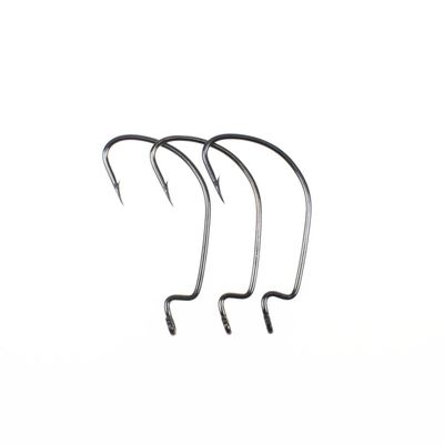 DHAEY SeroNi 50pcs Soft Worm Lure Fishing Hook Carbon Steel Wide Crank Fishhook(6)
