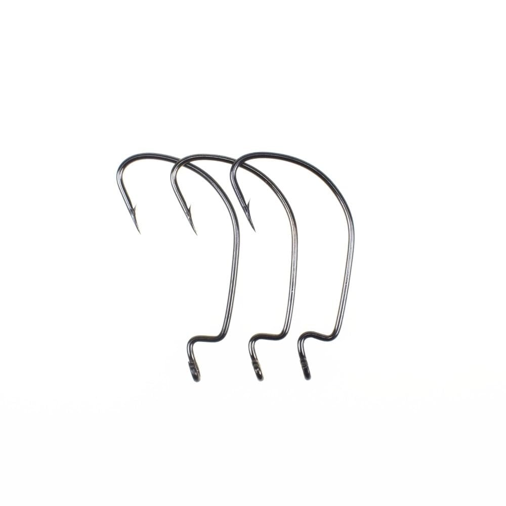 DHAEY SeroNi 50pcs Soft Worm Lure Fishing Hook Carbon Steel Wide Crank Fishhook(6)