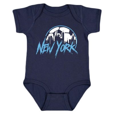 New York City Skyline Kid's Bodysuit for Soccer Fans (Navy, 24M)