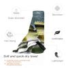 ZISHAK Bass Fishing Wave Superfine Fiber Towel with Carabiner,Quick Drying Portable,Be Suitable for Beach,Pool,Hiking view 3