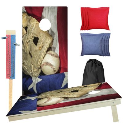 CornholeGamesUSA Professional Cornhole Set with Bags - Regulation Size Corn Hole Boards Game for Adults - Includes Score Tower and Carry Bag