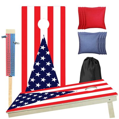 CornholeGamesUSA Professional Cornhole Set with Bags - Regulation Size Corn Hole Boards Game for Adults - Includes Score Tower and Carry Bag