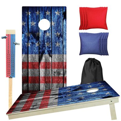 CornholeGamesUSA Professional Cornhole Set with Bags - Regulation Size Corn Hole Boards Game for Adults - Includes Score Tower and Carry Bag