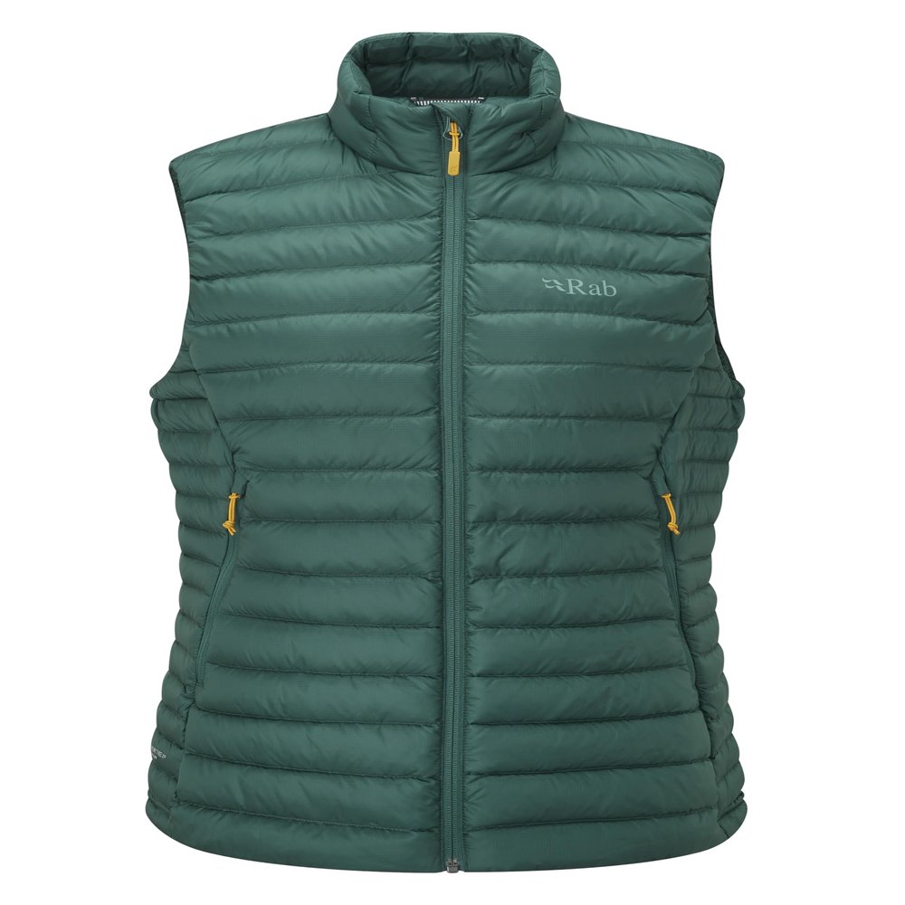 Rab Women's Microlight Down Insulated Lightweight Vest for Hiking & Skiing - Green Slate - X-Large