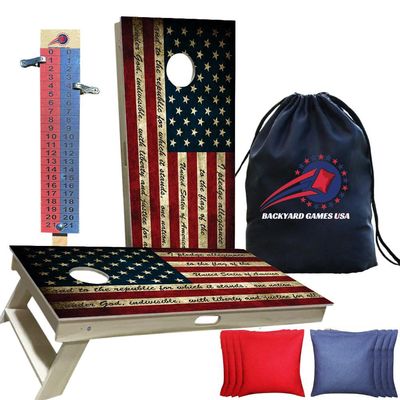 CornholeGamesUSA Professional Cornhole Set with Bags - Regulation Size Corn Hole Boards Game for Adults - Includes Score Tower and Carry Bag