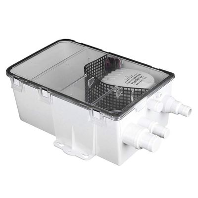 Asixxsix Shower Sump, 12V 750GPH Shower Sump Pump System, Boat Marine Multi Port Shower Sump Pump Drain Kit with 33.5 inch Wire 19mm Interior Diameter Outlet Hose and Clear Cover
