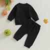 JeuaPho Baby Boy Halloween Outfits Pumpkin Pie Print Long Sleeve Sweatshirt and Pant for Toddler 2 Piece Fall Clothes Set (21 Black, 0-6 Months) view 3