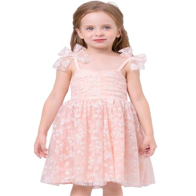 1st Birthday Outfit for Baby Girls, Infant Toddler Sleeveless Daisy Princess Tulle Tutu Dress First Birthday Cake Smash Photoshoot Baby Shower Summer Sundress Baby Pink 6-12 Months