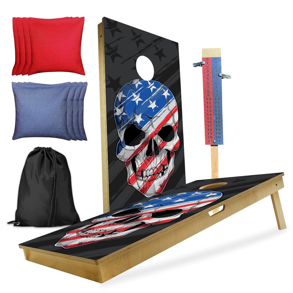 CornholeGamesUSA Professional Cornhole Set with Bags - Regulation Size Corn Hole Boards Game for Adults - Includes Score Tower and Carry Bag