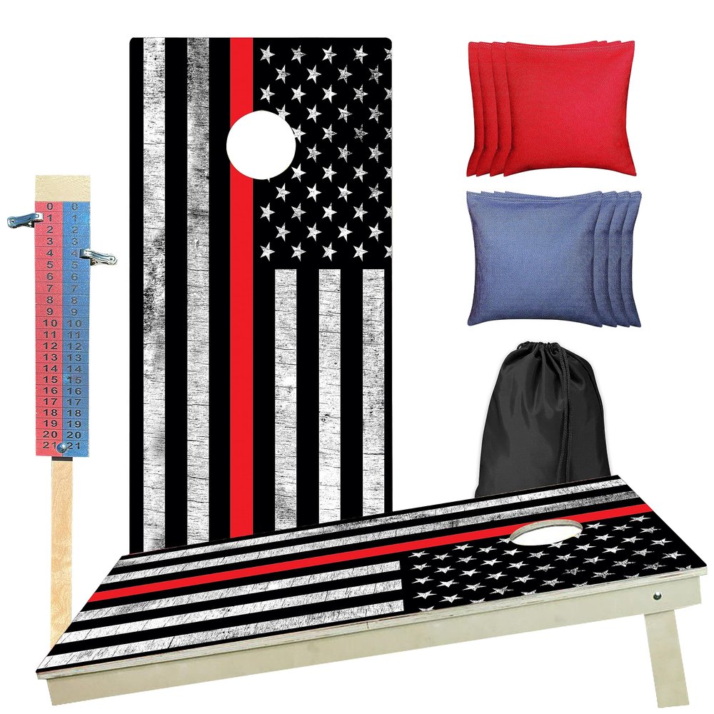 CornholeGamesUSA Professional Cornhole Set with Bags - Regulation Size Corn Hole Boards Game for Adults - Includes Score Tower and Carry Bag