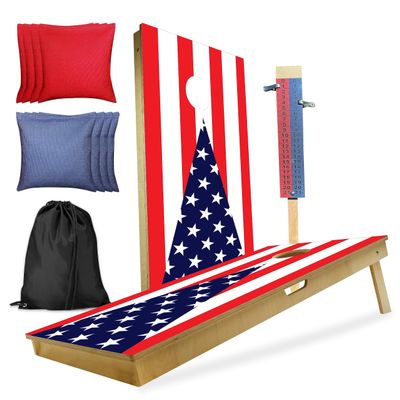 CornholeGamesUSA Professional Cornhole Set with Bags - Regulation Size Corn Hole Boards - Bean Bag Toss Game for Adults - Includes Score Tower and Carry Bag