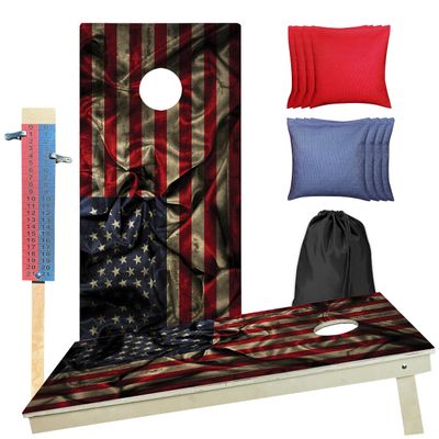 CornholeGamesUSA Professional Cornhole Set with Bags - Regulation Size Corn Hole Boards - Bean Bag Toss Game for Adults - Includes Score Tower and Carry Bag