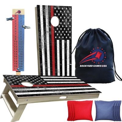 CornholeGamesUSA Professional Cornhole Set with Bags - Regulation Size Corn Hole Boards - Bean Bag Toss Game for Adults - Includes Score Tower and Carry Bag