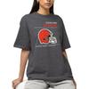 Hybrid Sports NFL - Cleveland Browns - Logo and Stats - Men's and Women's Short Sleeve T-Shirt - Size Large - Cleveland Browns - Heather Charcoal view 2