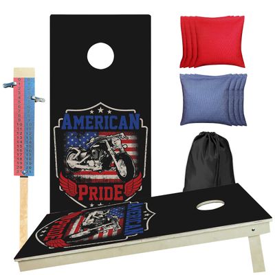 CornholeGamesUSA Professional Cornhole Set with Bags - Regulation Size Corn Hole Boards - Bean Bag Toss Game for Adults - Includes Score Tower and Carry Bag
