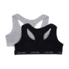 Calvin Klein Kids Girls' Modern Cotton Racerback Bralette 2-Pack, Black/Heather Grey, Large view 2