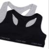 Calvin Klein Kids Girls' Modern Cotton Racerback Bralette 2-Pack, Black/Heather Grey, Large view 3