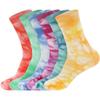 BambooMN Women's Rayon from Bamboo Tie Dye Crew Dress Socks - Assortment K Blue - 4 Pairs - Size 4-9 view 4