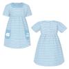 Little King NCAA Infant Girls Short Sleeve Striped Dress with Pockets-North Carolina-Carolina Blue -12 Months view 2