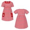 Little King NCAA Infant Girls Short Sleeve Striped Dress with Pockets-Ohio State-Red -18 Months view 2