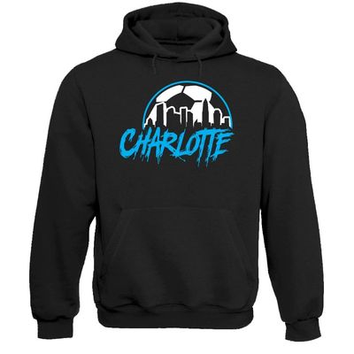 Xtreme Apparrel Charlotte Soccer Skyline Men's Fan Hoodie Sweatshirt (Black Hoodie, 2XL)