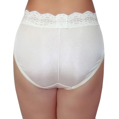 Shadowline Women's Lace Trimmed Hipster Panty 3 Pack-White-6