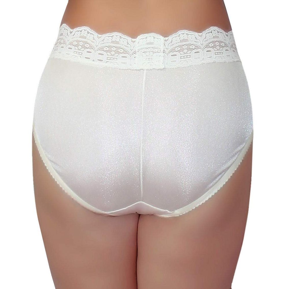 Shadowline Women's Lace Trimmed Hipster Panty 3 Pack-White-6