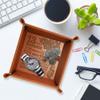 13 Years Anniversary Engraved Leather Tray, Traditional Lace Anniversary, 13 Years Together as Husband and Wife, Boyfriend and Girfriend. Couples Gifts. view 2
