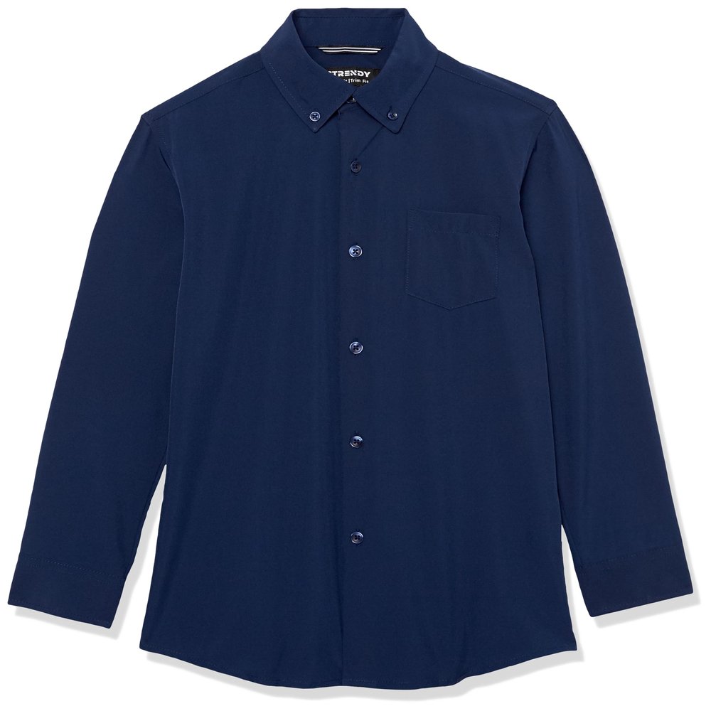 a.x.n.y Slim Fit Solid Super Stretch Solid Button Down Shirt Navy