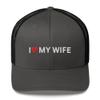 I Love My Wife Hat - Trucker Hat Mesh I Heart My Wife, Husband Gift, Git for Husband from Wife, Hubby Hubs Charcoal/Black view 1
