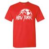 New York Soccer Skyline Men's Fan T-Shirt (Red Shirt, 3XL) view 1