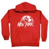 Xtreme Apparrel New York Soccer Skyline Kid's Fan Hoodie Sweatshirt (Red Hoodie, YL) view 1