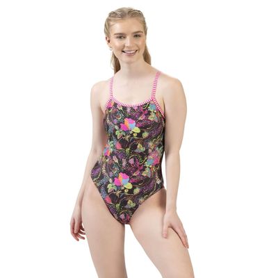 Dolfin Uglies Women's One Piece Swimsuit - Athletic String Back Training Swimsuit (Pink, 30)
