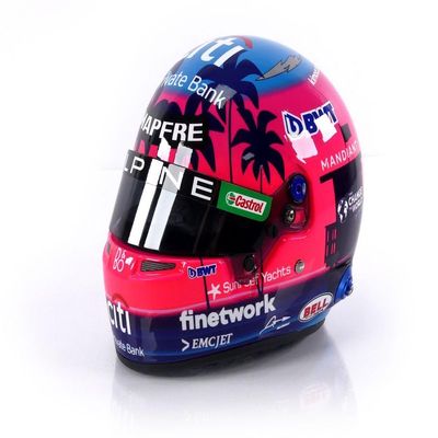Mini H-ELMET Scale Replica 1/2 - Casque Fernando Alonso - Alpine F1 Team Miami 2022